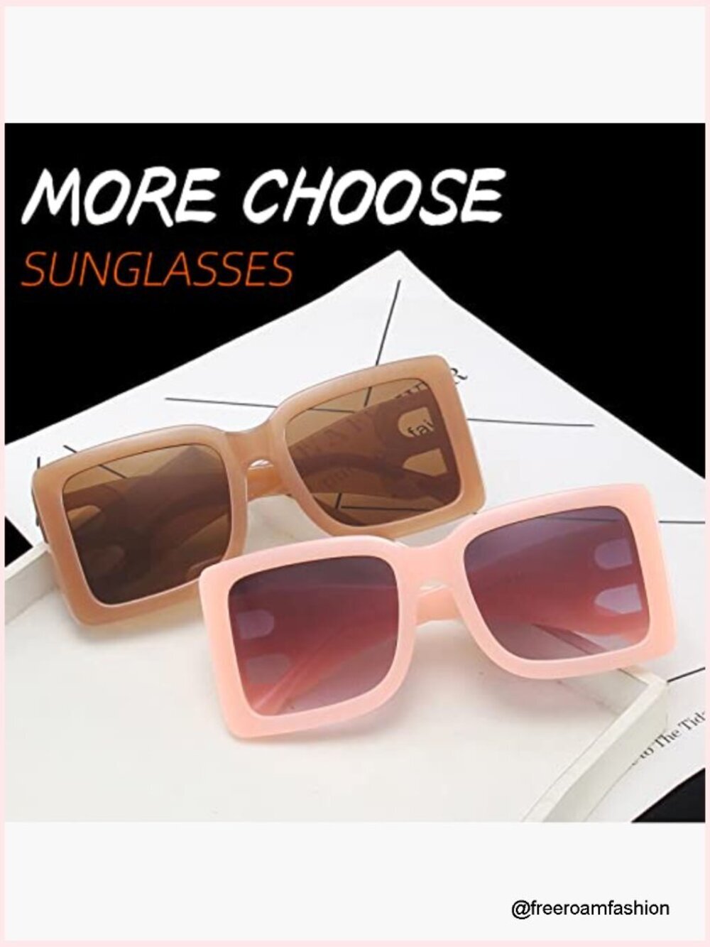 3pk Oversized Square Sunglasses UV Protection Trendy Bulk - Picture 4 of 7